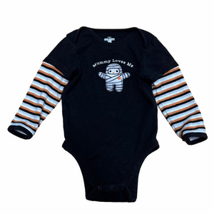 Old Navy Baby Halloween Bodysuit “Mummy Loves Me” Black 6–12 Months